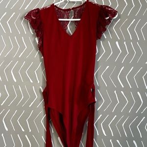 Red lace bodysuit